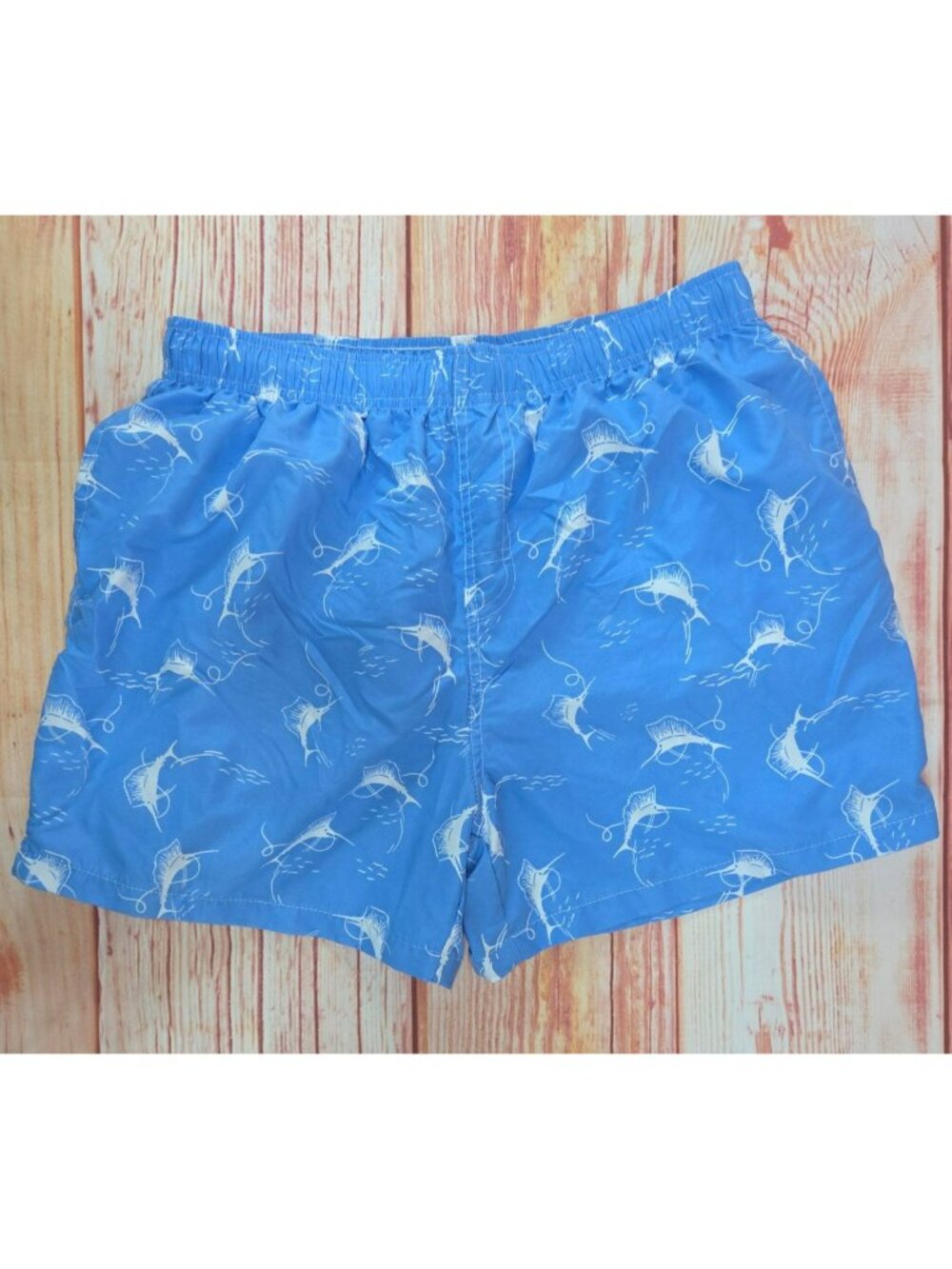 Bluewater Beach Mens Blue Swim Trunks Large